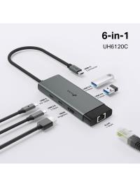 TP-LINK UH6120C TYPE-C 6 Port Portatif Hub 1×USB-C, 1×HDMI 4K, 1×USB-C PD 100W, 1×RJ45, 2×USB-A 3.0, 1×USB-C 3.0